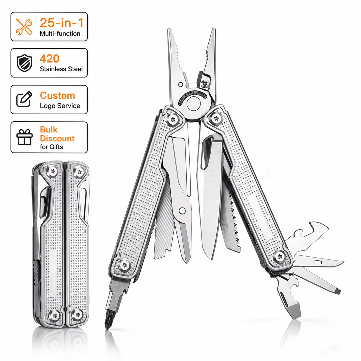 Multi Tool Plier - Coltello Multiuso Professionale 25-in-1 Pieghevole in